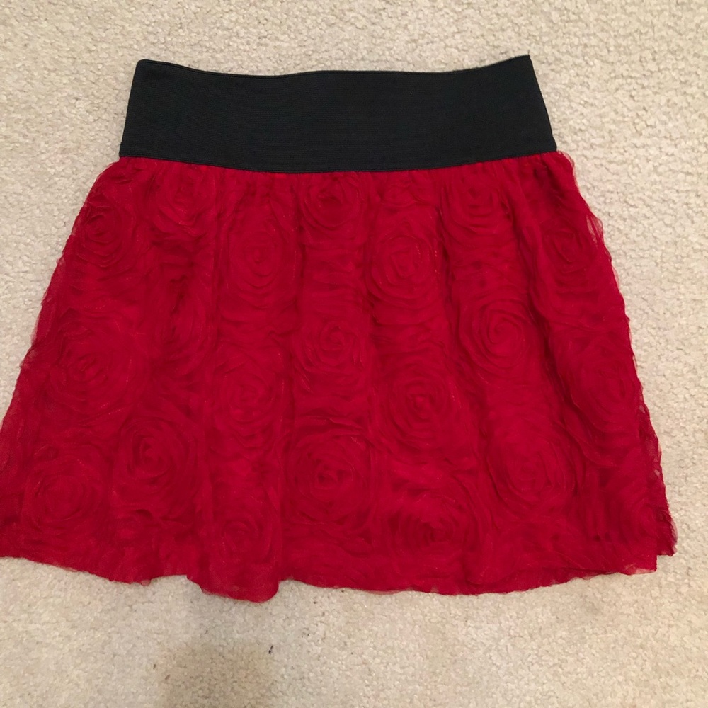 Textured tulle rose skirt